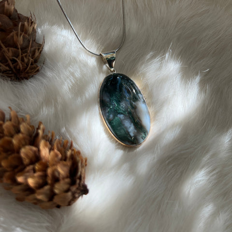 Moss Agate Necklace "Fred"