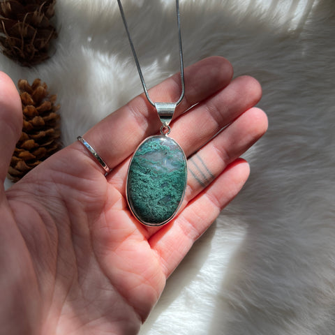 Moss Agate Necklace "Priscilla"