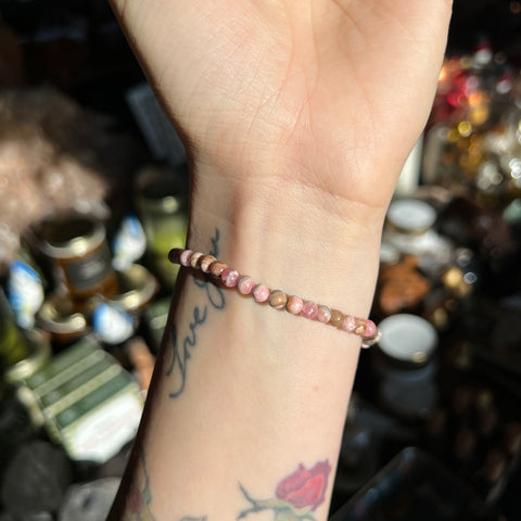 Rhodochrosite Stretch Bracelet (4mm)