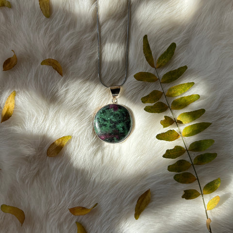 Ruby Zoisite Necklace "Eva"