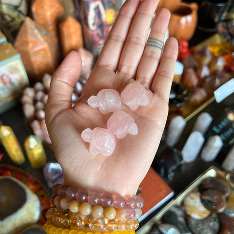 Mini Rose Quartz Turtle