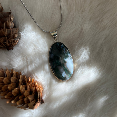 Moss Agate Necklace "Fred"