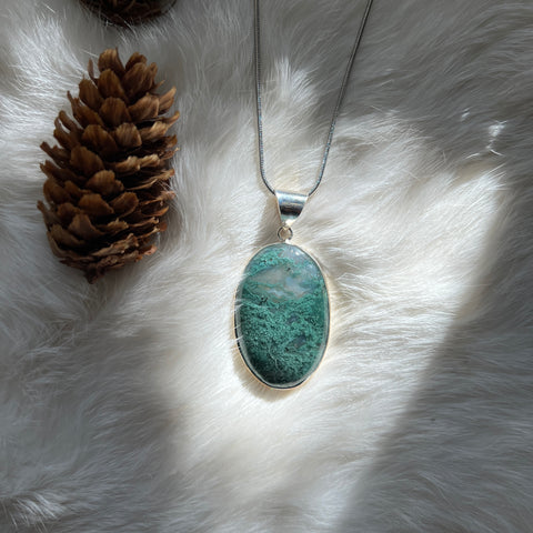 Moss Agate Necklace "Priscilla"