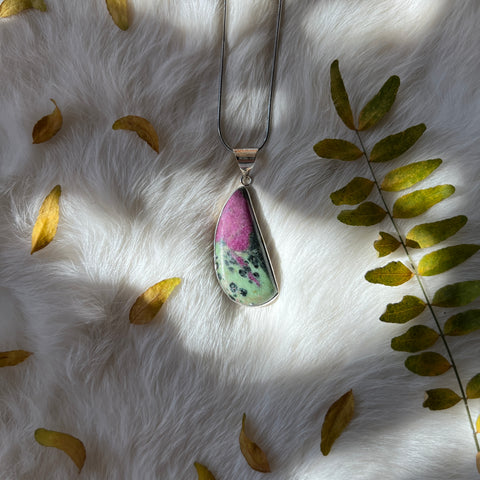 Ruby Zoisite Necklace "Thelma"