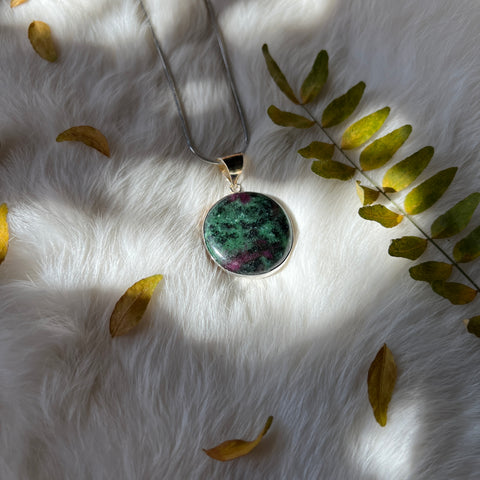 Ruby Zoisite Necklace "Eva"