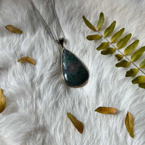 Moss Agate Necklace "Inez"