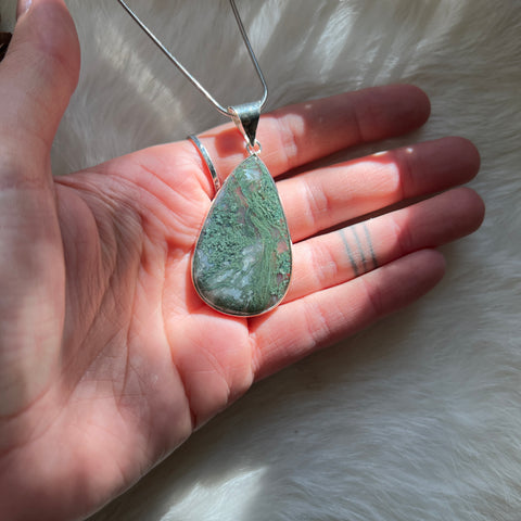 Moss Agate Necklace "Agatha"