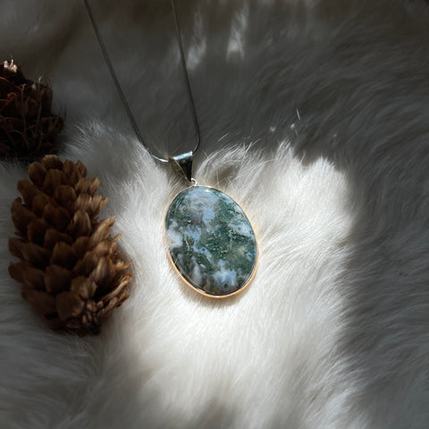 Moss Agate Necklace "Holly"