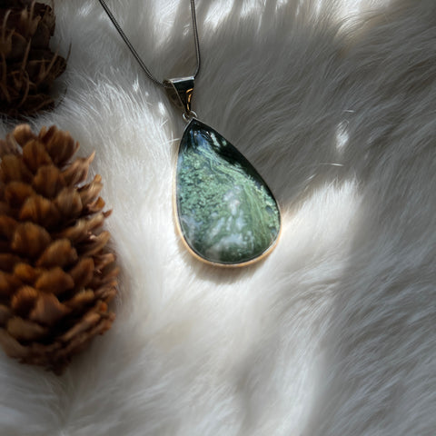 Moss Agate Necklace "Agatha"