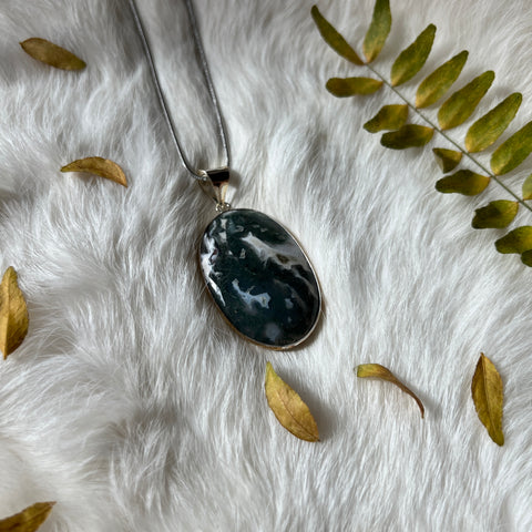 Moss Agate Necklace "Hilda"