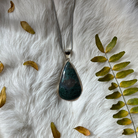 Moss Agate Necklace "Inez"