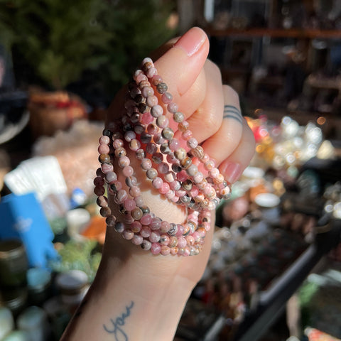 Rhodochrosite Stretch Bracelet (4mm)