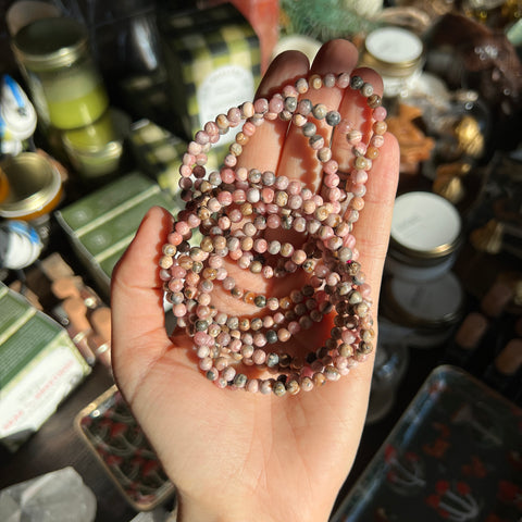 Rhodochrosite Stretch Bracelet (4mm)