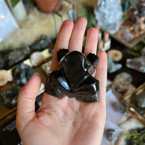 Gold Sheen Obsidian Frog