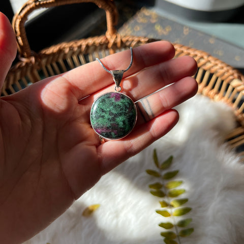 Ruby Zoisite Necklace "Eva"