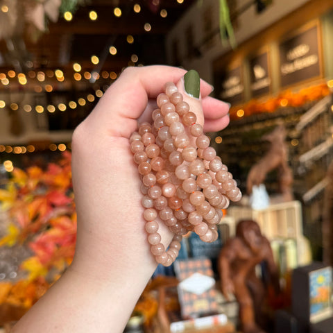 Pink Moonstone Stretch Bracelet