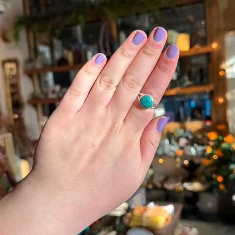 Turquoise Ring "Flora" - Size 9