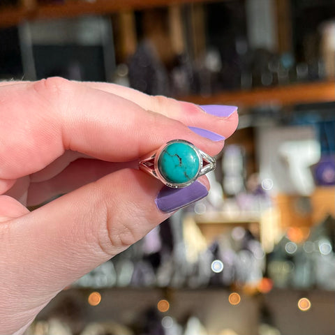 Turquoise Ring "Flora" - Size 9