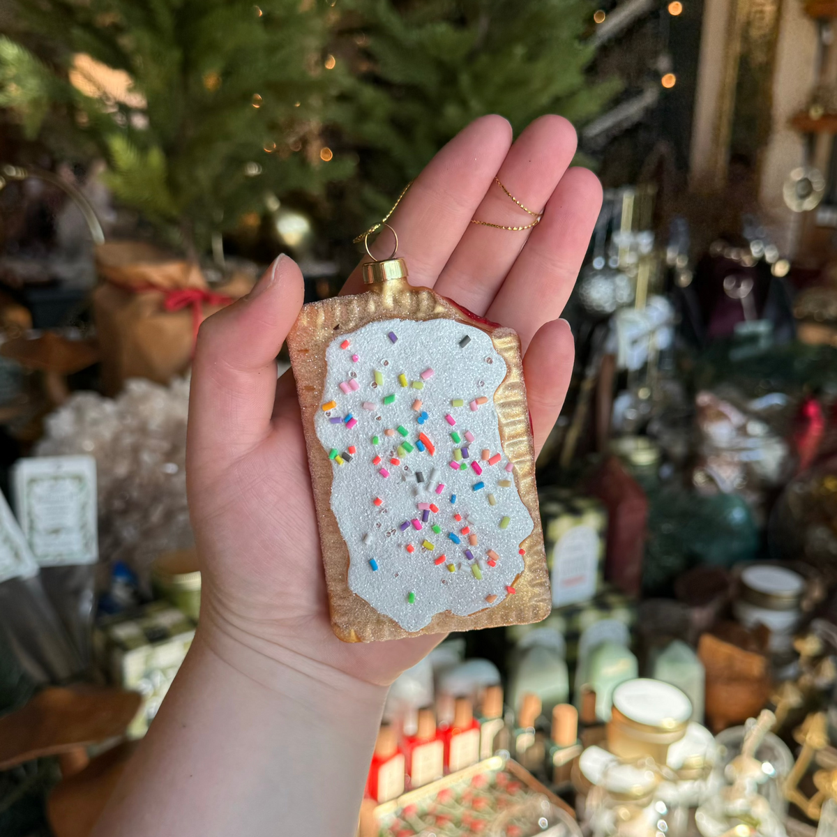 Glass Toaster Pastry Ornament