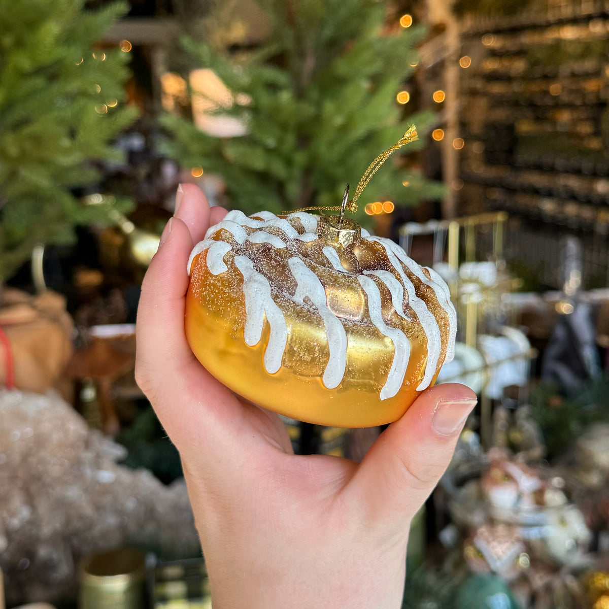 Glass Cinnamon Roll Ornament