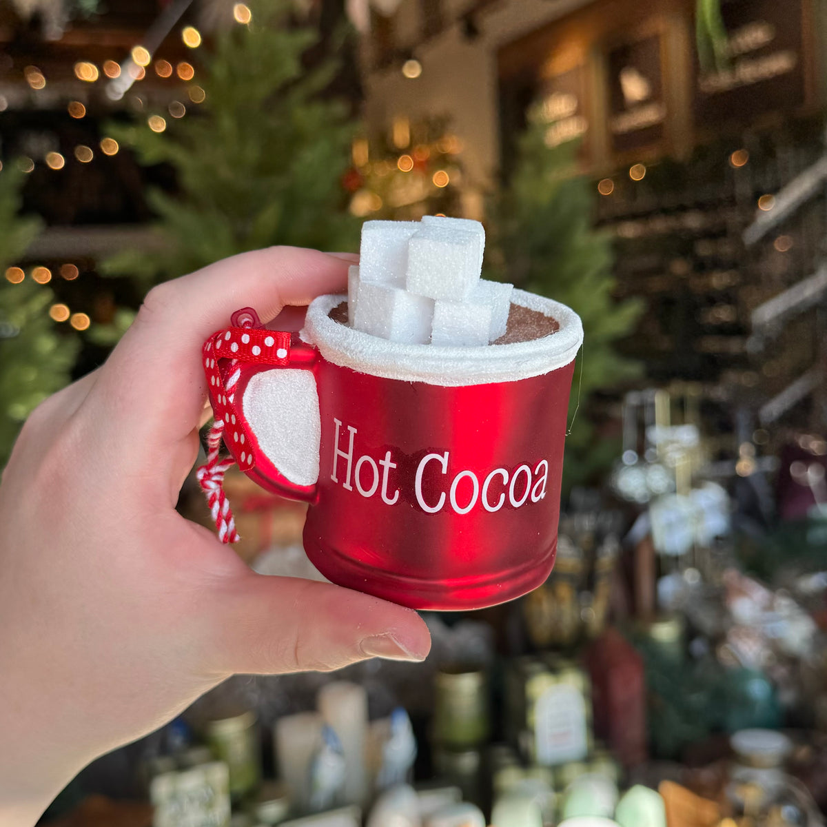 Glass Hot Cocoa Mug Ornament