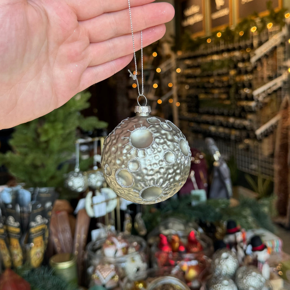 Glass Moon Ornament