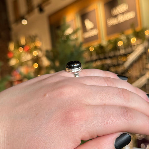 Black Star Diopside Ring "Jake" - Size 7