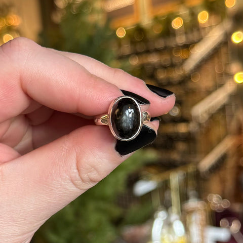 Black Star Diopside Ring "Jake" - Size 7