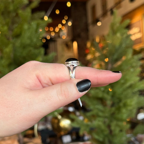 Black Star Diopside Ring "Heather" - Size 9