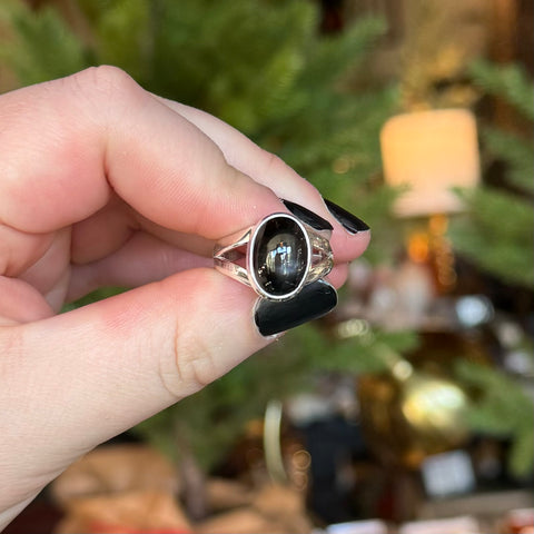 Black Star Diopside Ring "Heather" - Size 9