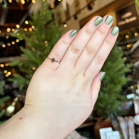 Moldavite Ring "Lenore" - Size 6.5