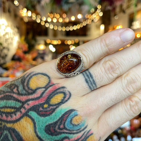 Amber Ring "Richie" - Size 10