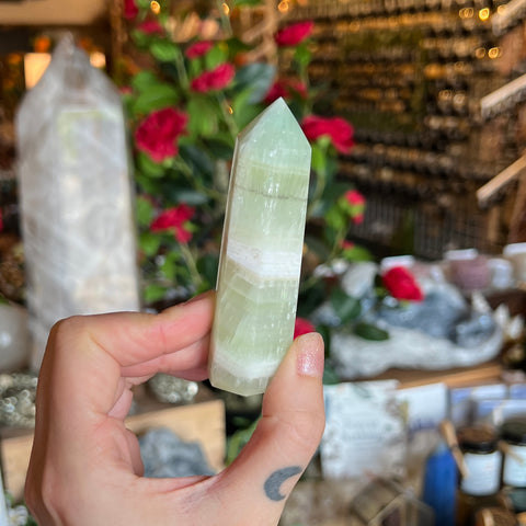 Pistachio Calcite Point