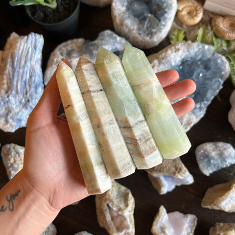 Pistachio Calcite Point