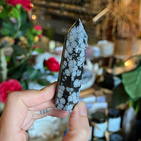 Snowflake Obsidian Point