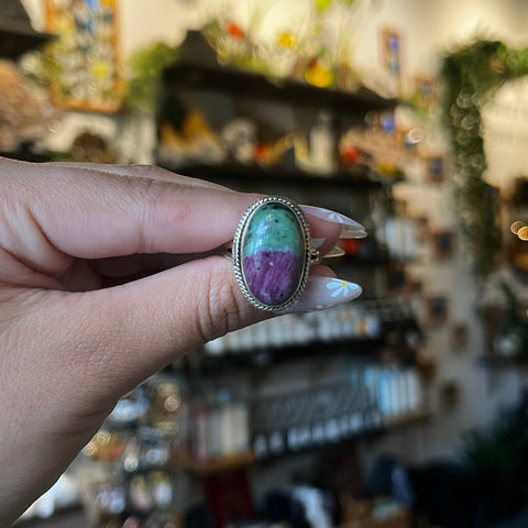 Ruby Zoisite Ring "Ares" - Size 7