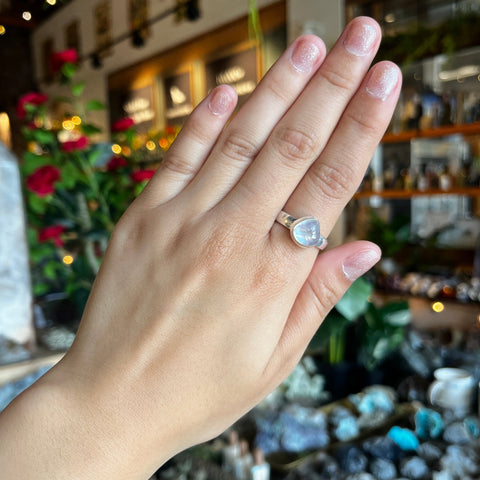 Rainbow Moonstone Ring "Poppy" - Size 8