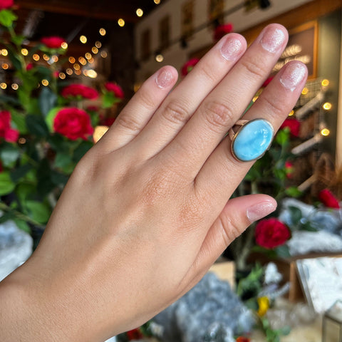 Larimar Ring "Charlie" - Size 6