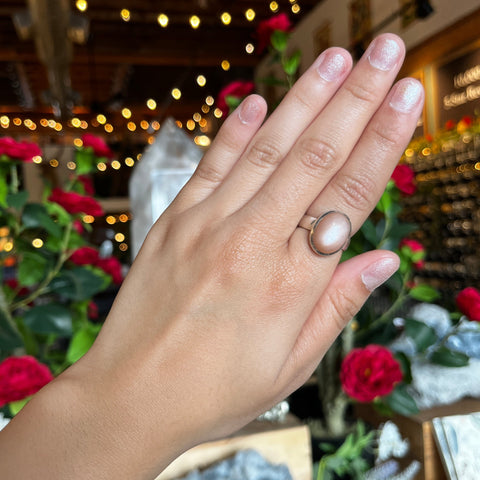 Pink Moonstone Ring "Donna" - Size 6