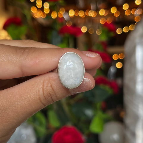 Rainbow Moonstone Ring "Jen" - Size 7.5