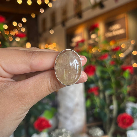 Rutilated Quartz Ring "Collin" - Size 9