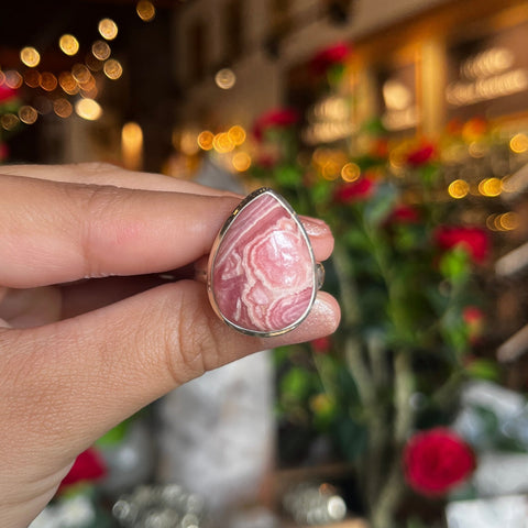 Rhodochrosite Ring "Darlene" - Size 10