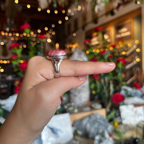 Rhodochrosite Ring "Dallas" - Size 9.5