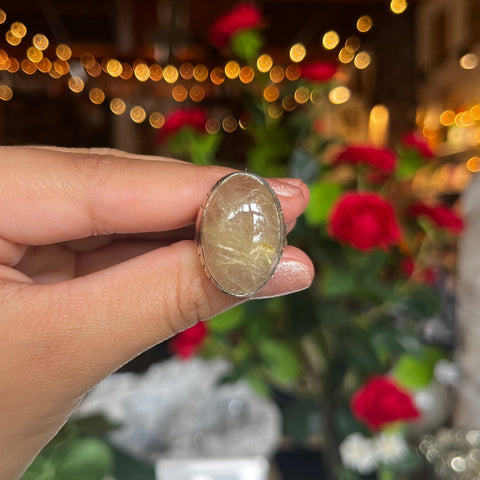 Rutilated Quartz Ring "Maddie" - Size 5.5