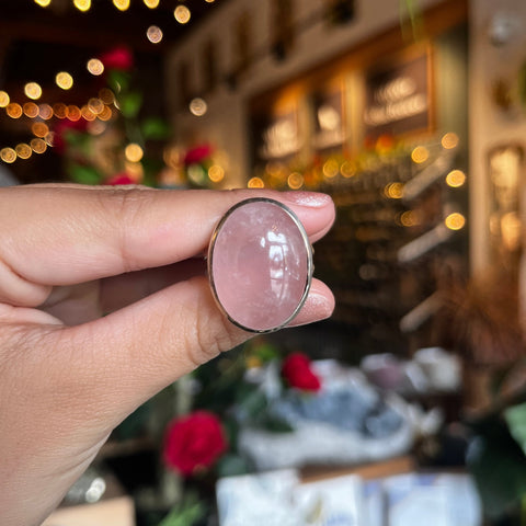 Rose Quartz Ring "Amanda" - Size 10