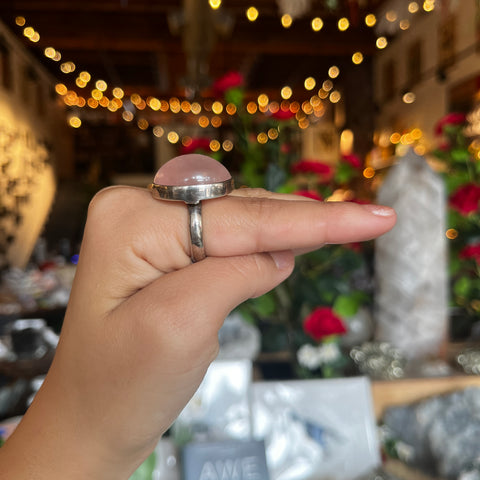 Rose Quartz Ring "Josephine" - Size 7