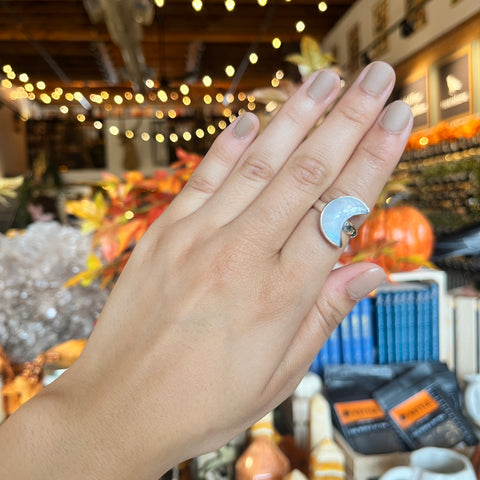 Rainbow Moonstone Ring "Jane" - Size 6.5