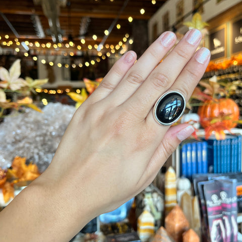 Black Onyx Ring "Sabrina" - Size 6