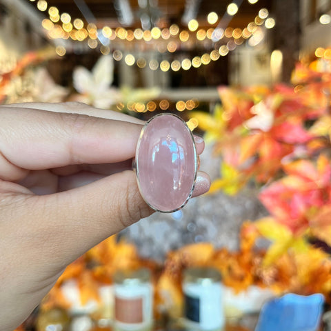 Rose Quartz Ring "Giselle" - Size 8