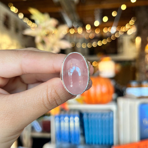 Rose Quartz Ring "Viviana" - Size 5.5